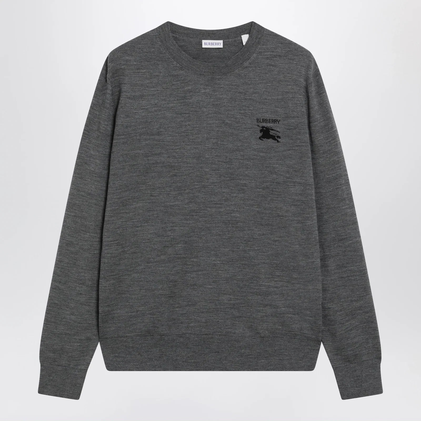 Burberry Grey Wool Crewneck Sweater