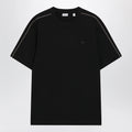 Burberry Cotton T-shirt with Check trim in black
