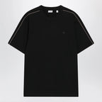 Burberry Cotton T-shirt with Check trim in black