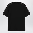 Burberry Cotton T-shirt with Check trim in black