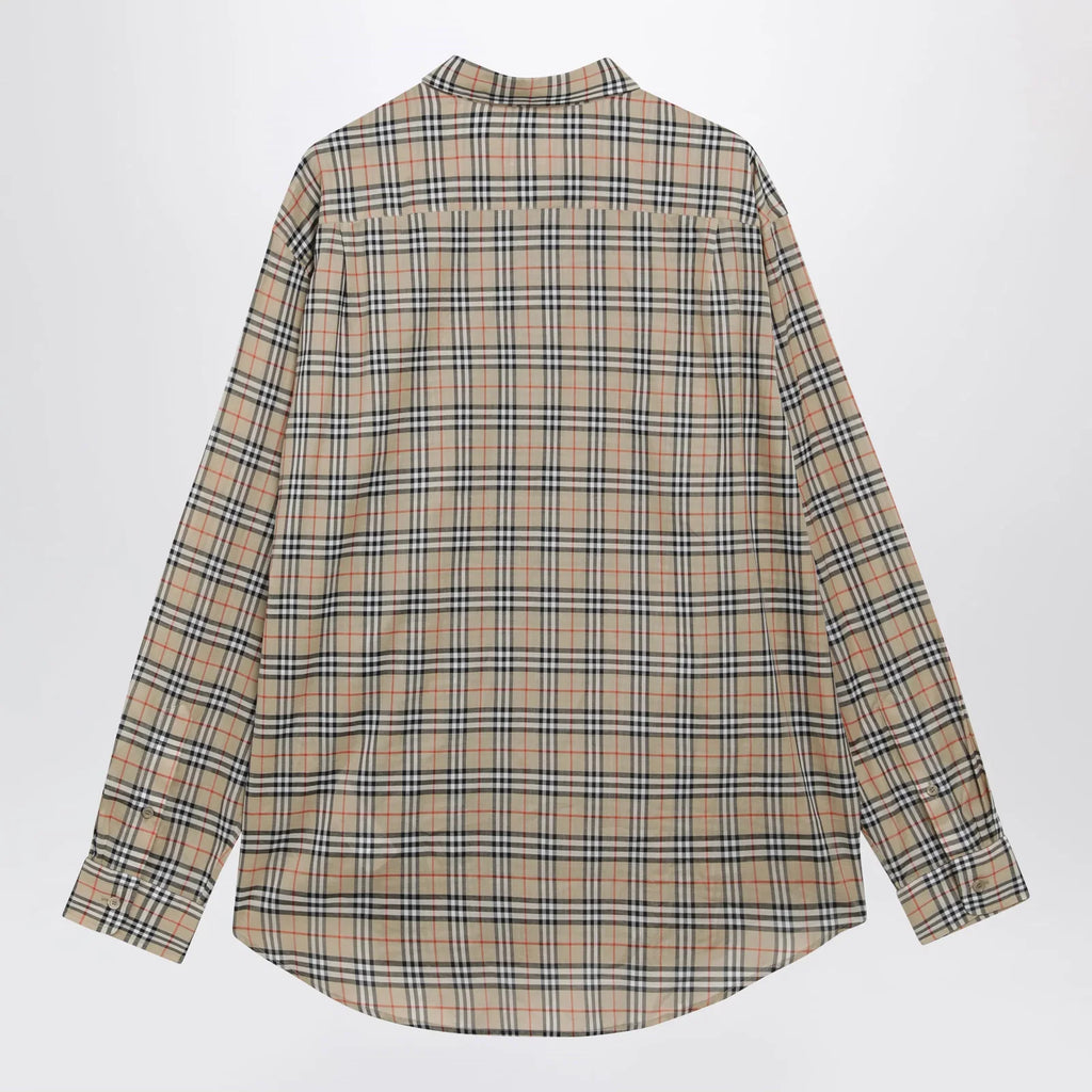 Burberry Beige Check Cotton Shirt