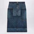 GUCCI Patchwork blue skirt in denim