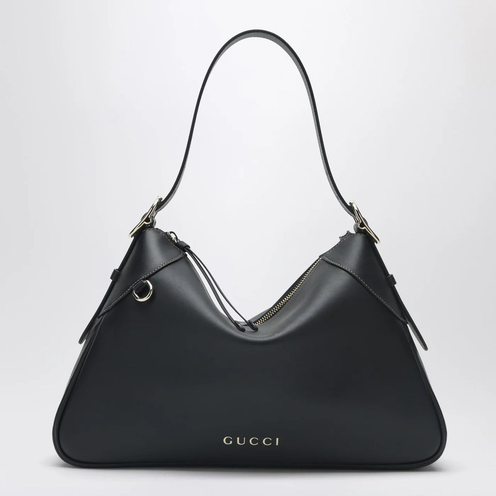 GUCCI GG Emblem large black shoulder bag
