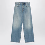 GUCCI Wide light blue jeans with faded effect