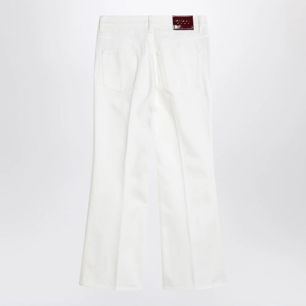 GUCCI Short white flare trousers