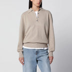 Róhe Stone Mélange Wool and Cashmere Polo Shirt