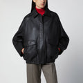 Róhe Black Grained Leather Jacket