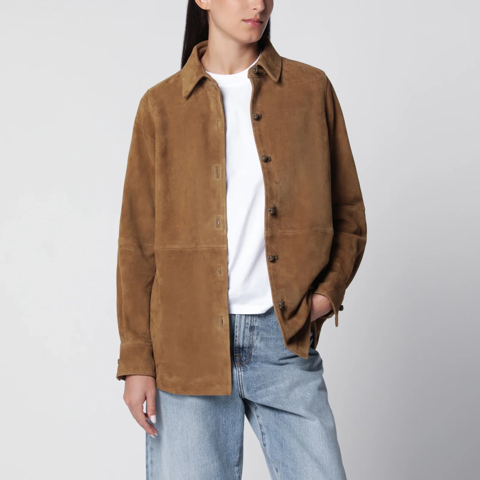 Róhe Sage Suede Overshirt