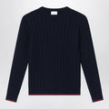 GUCCI Blue cable-knit wool sweater