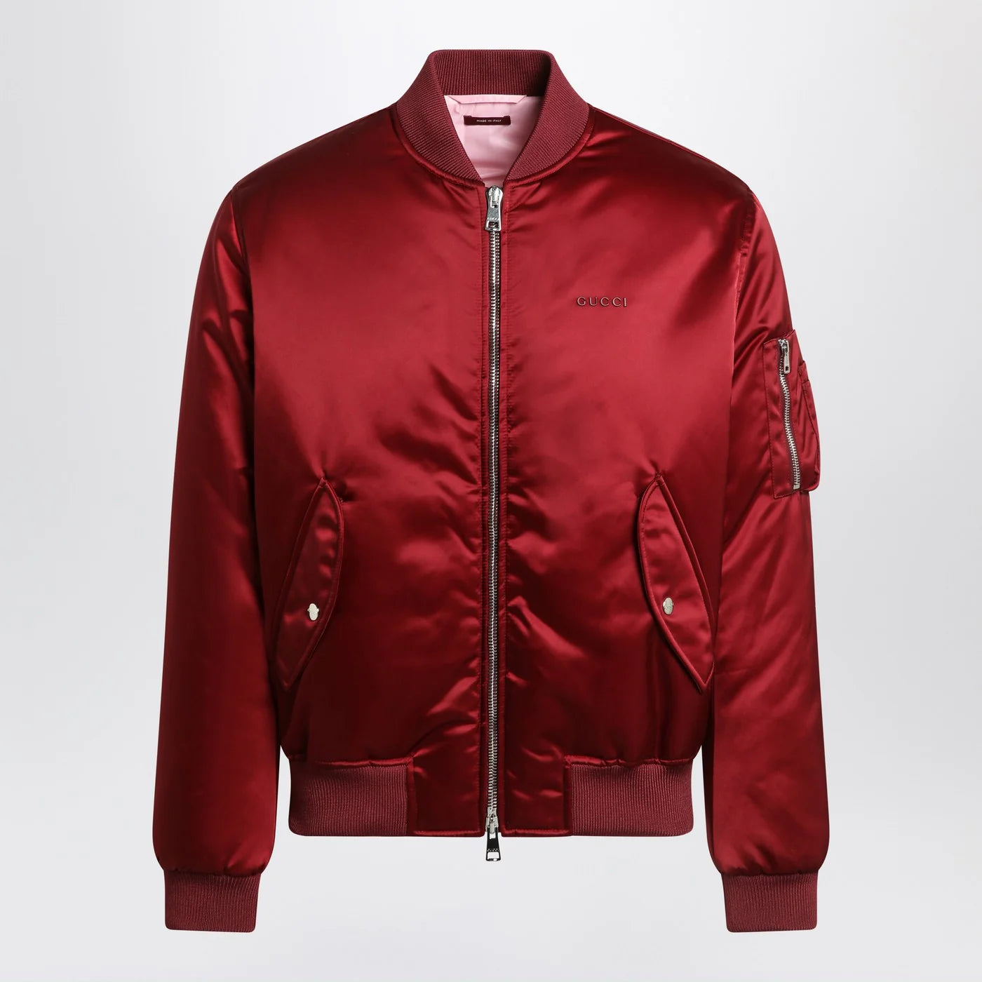 GUCCI Rosso Ancora Bomber in heavy nylon canvas