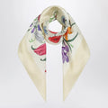 GUCCI Yellow printed silk twill scarf