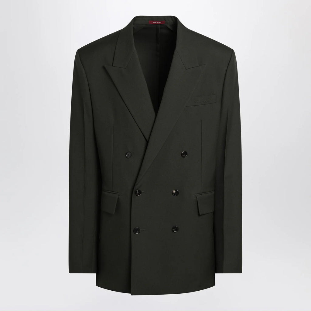 GUCCI Military green double-breasted jacket in wool