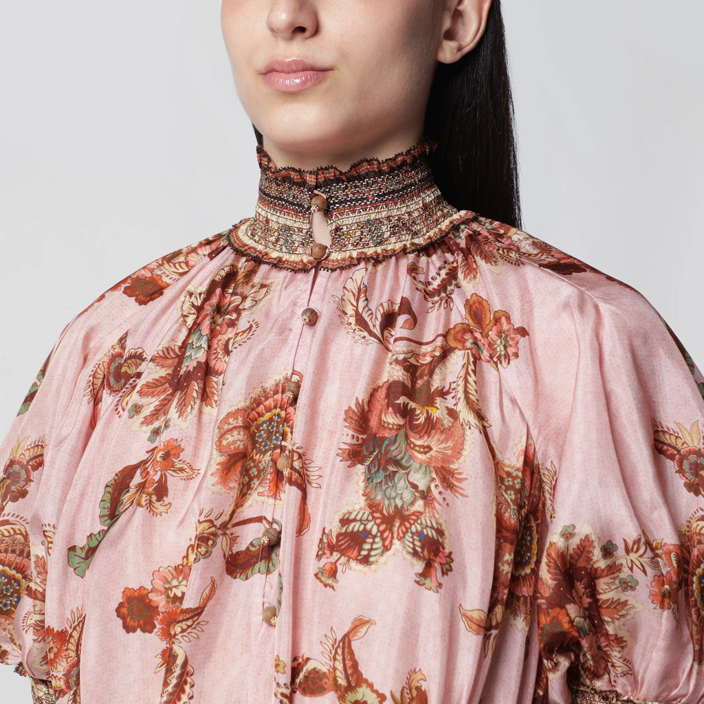 ZIMMERMANN Purple Aster puff-sleeve maxi dress