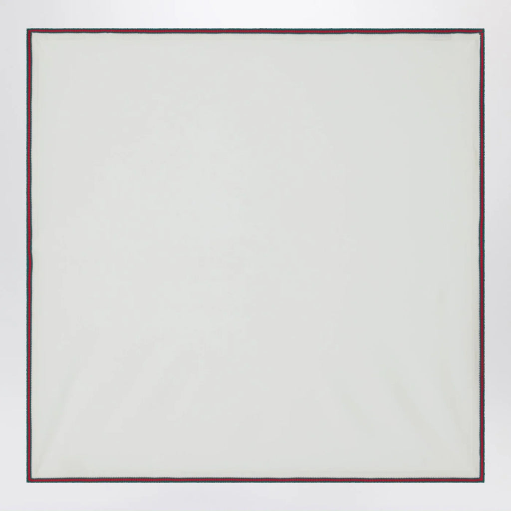 GUCCI White wool blanket with Web tape
