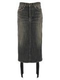 Balenciaga Lace Up Denim Skirt