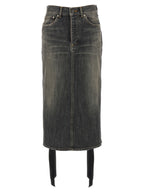 Balenciaga Lace Up Denim Skirt