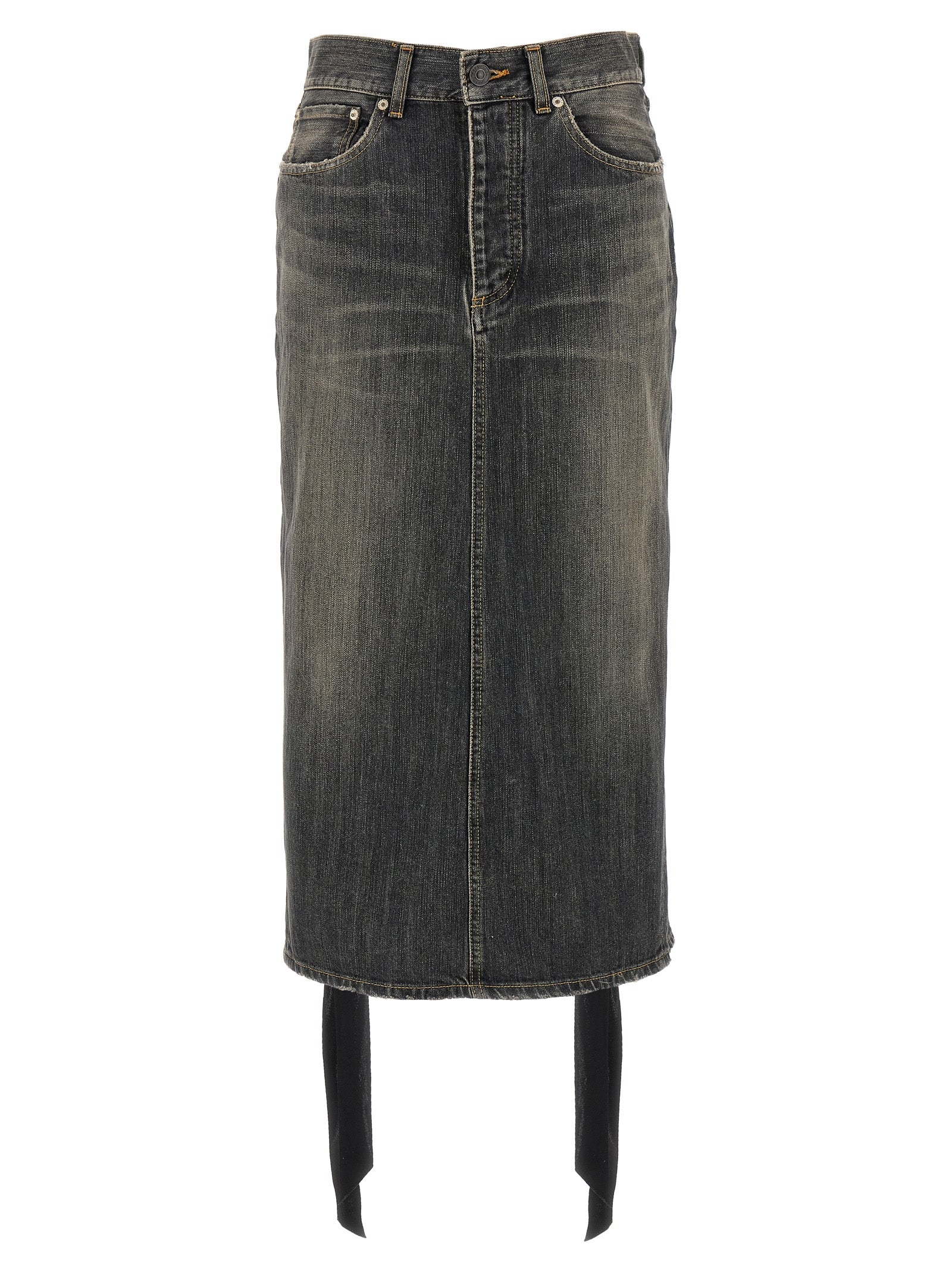 Balenciaga Lace Up Denim Skirt