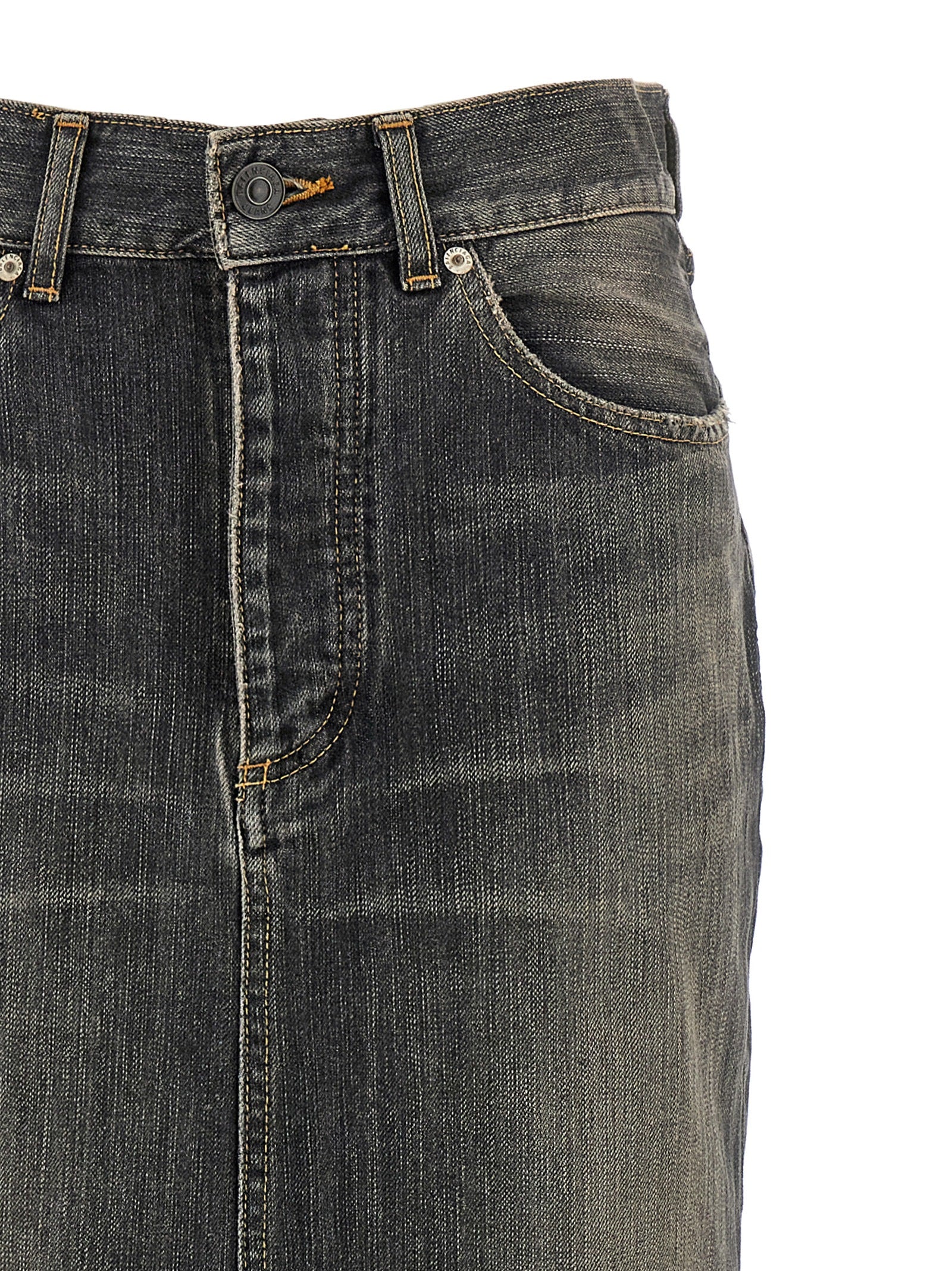 Balenciaga Lace Up Denim Skirt