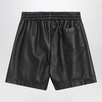 GUCCI Black leather Bermuda shorts