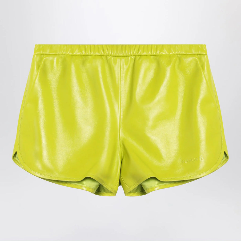 GUCCI Lime green Shorts in leather