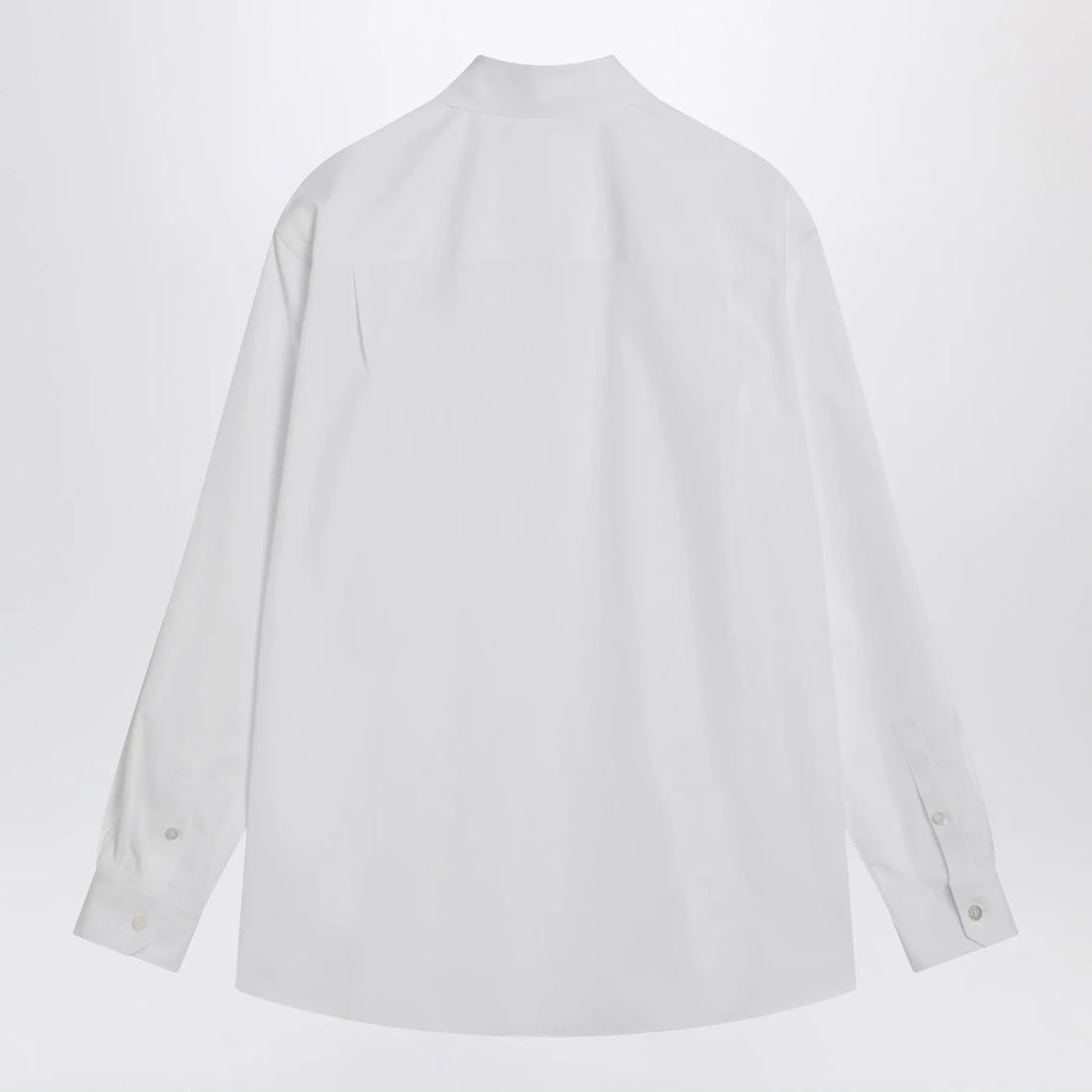 GUCCI White cotton shirt with logo embroidery