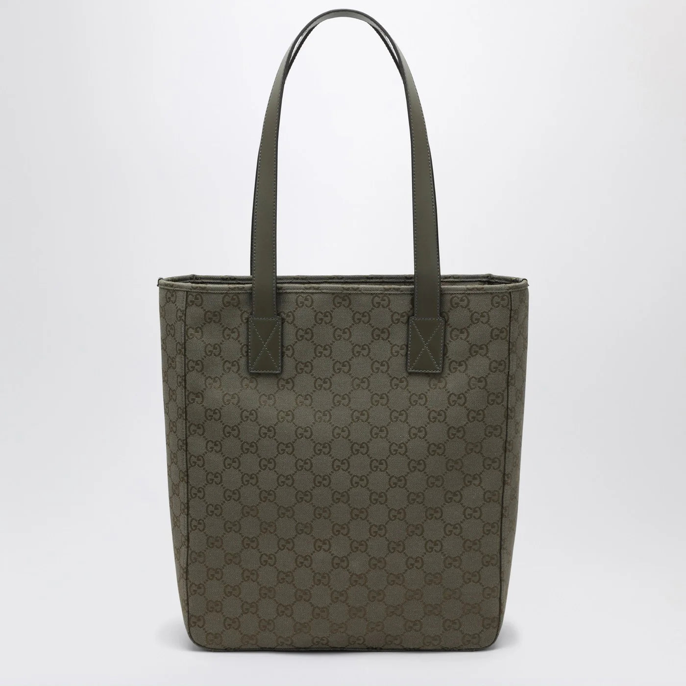 GUCCI Medium shopping bag in green GG fabric