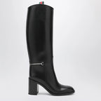 GUCCI Tall black boot with slim Horsebit