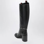 GUCCI Tall black boot with slim Horsebit