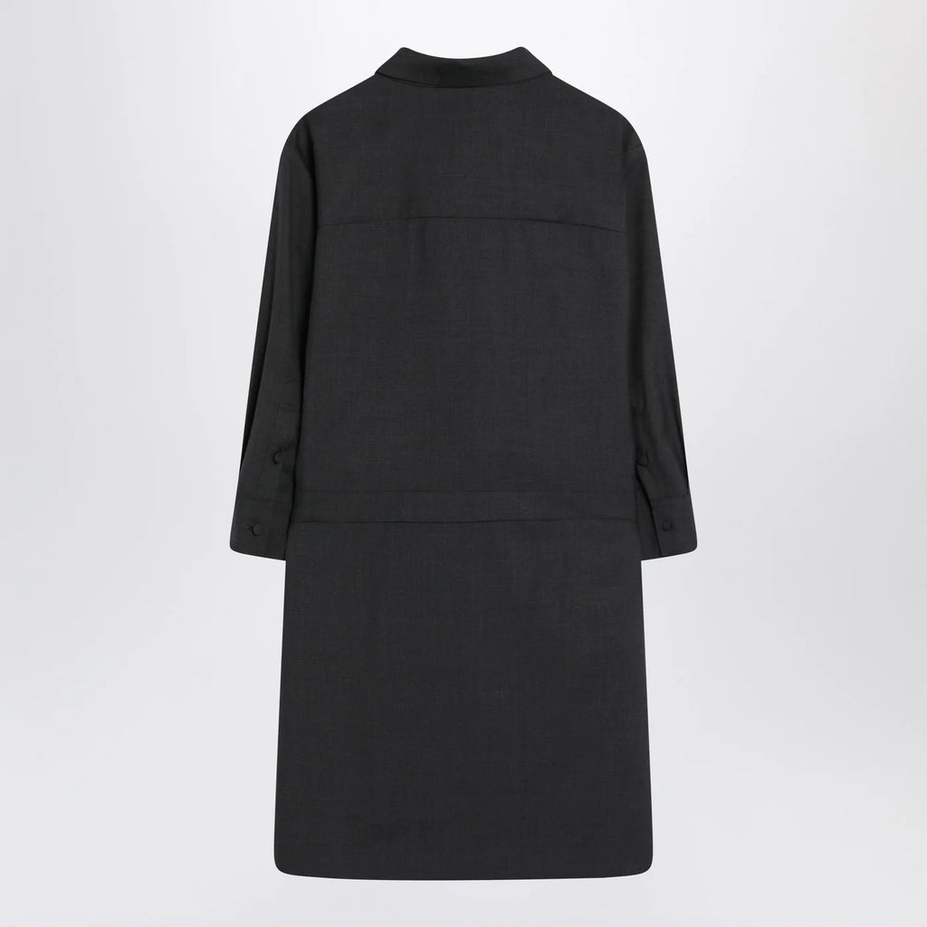 GUCCI Grey shirt dress in wool