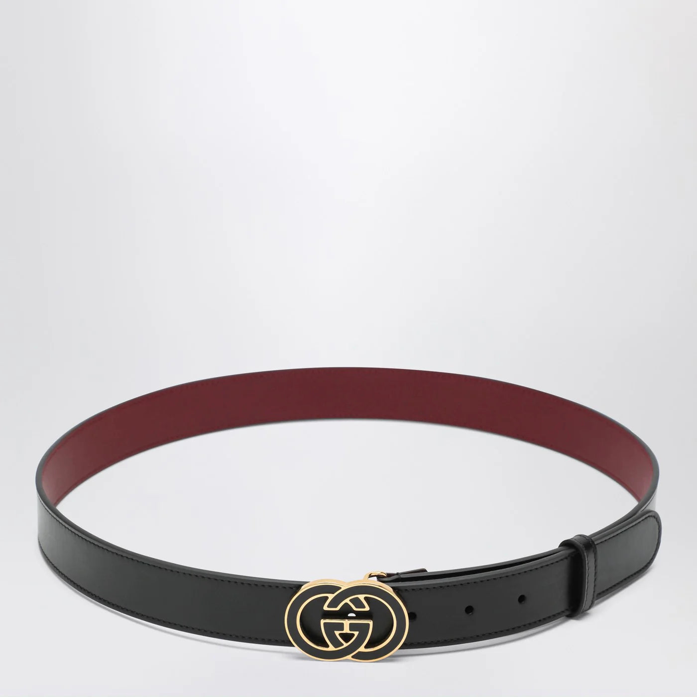 GUCCI Black GG interlocking buckle belt