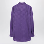 GUCCI Purple oversized GG jacquard silk shirt