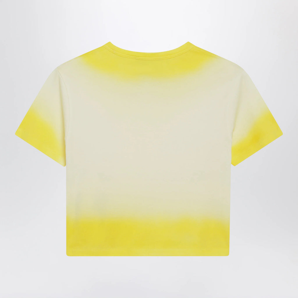 GUCCI Yellow cropped T-shirt with gradient effect
