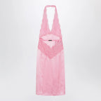 GUCCI Pink satin and lace dress