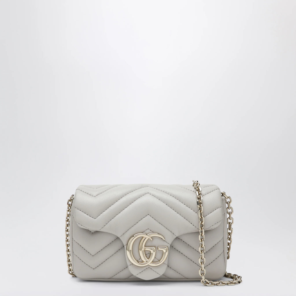 GUCCI GG Marmont mini shoulder bag in light grey leather