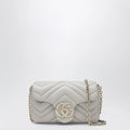 GUCCI GG Marmont mini shoulder bag in light grey leather