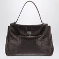 Balenciaga Rodeo mini handbag in espresso crocodile-embossed leather