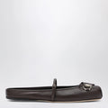 GUCCI Dark brown leather mules with Horsebit detail