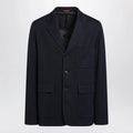 GUCCI Blue single-breasted cotton jersey jacket