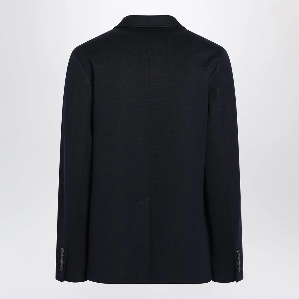 GUCCI Blue single-breasted cotton jersey jacket