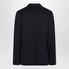 GUCCI Blue single-breasted cotton jersey jacket