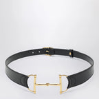 GUCCI Black belt with oversized Horsebit buckle