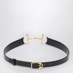 GUCCI Black belt with oversized Horsebit buckle