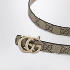 GUCCI Thin reversible GG Marmont belt in beige/GG Supreme