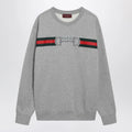 GUCCI Grey cotton jersey sweatshirt with logo print