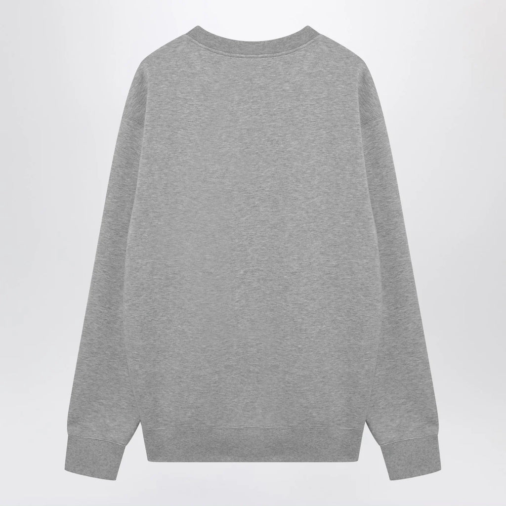 GUCCI Grey cotton jersey sweatshirt with logo print