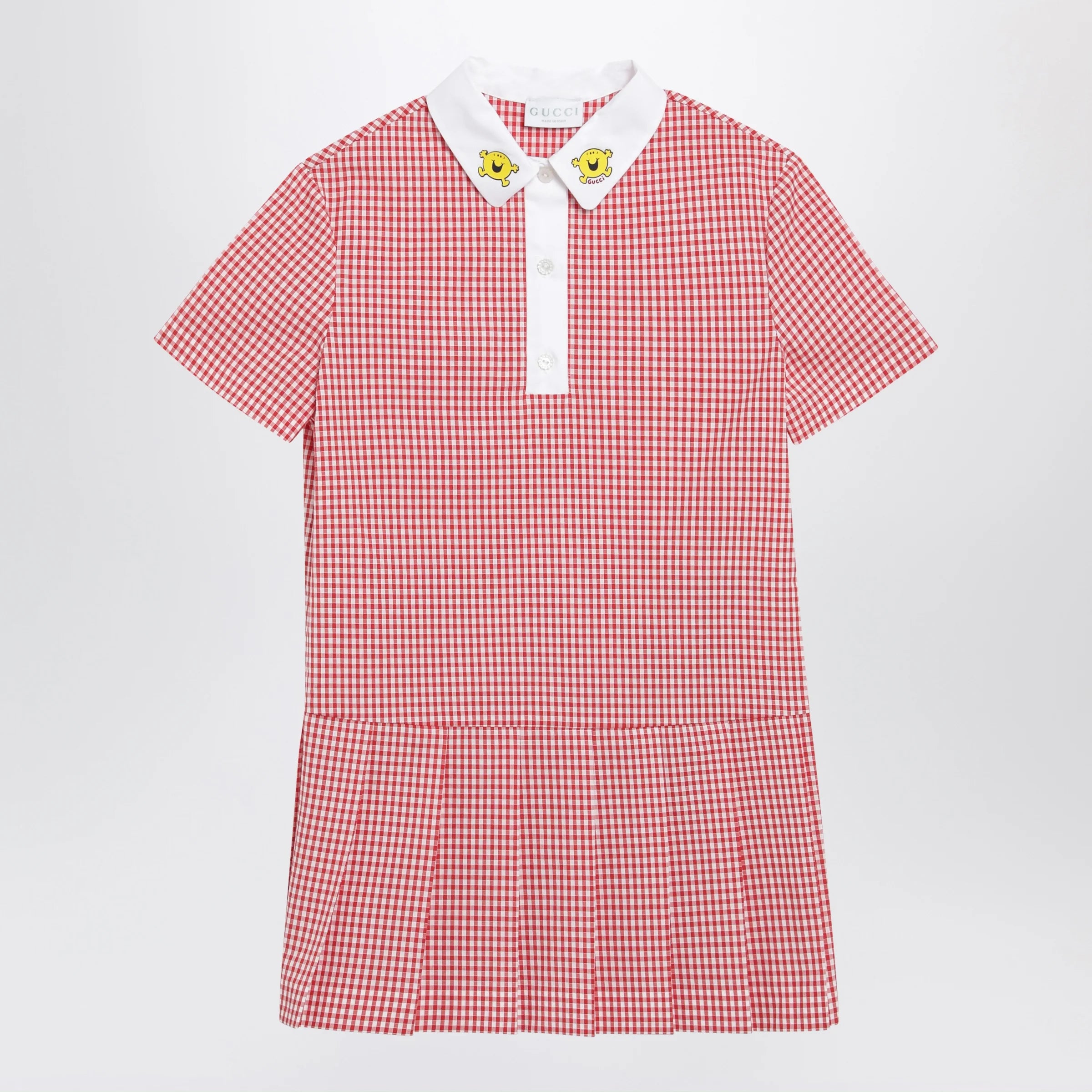 GUCCI Red/white check cotton mini dress