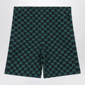 GUCCI Navy blue/green GG cotton piqué shorts