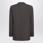 GUCCI Brown double-breasted jacket in technical panama fabric
