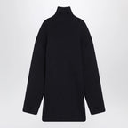 Balenciaga Pinched navy mini dress in wool and cotton