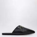 GUCCI Black leather mules with Horsebit